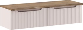 Comad Kúpeľňová skrinka pod doskové umývadlo set Nova Cashmere 120 kašmír/dub cassela