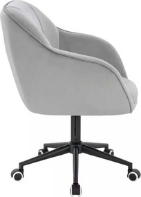 LuxuryForm DESIGN Stolička AVOLA VELUR na čiernej podstave s kolieskami - svetlo šedá