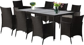 CH 9-dielna súprava ratanového nábytku - hnedá