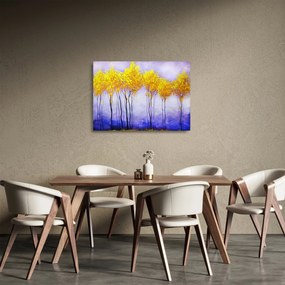 Sklenený obraz žltých stromov (70x50 cm)