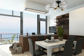 Toolight Toolight, stropné svietidlo 6xE27 APP1134-6C, čierna-zlatá, OSW-40107