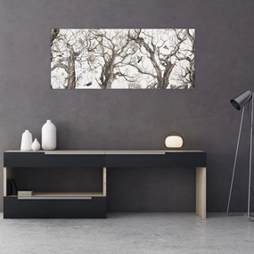 Obraz - Lesný vzor, kresba (120x50 cm)