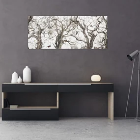 Obraz - Lesný vzor, kresba (120x50 cm)