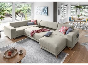 Béžová rozkladacia/s úložným priestorom rohová pohovka (ľavý roh/do tvaru "U") Classy Sophie – Miuform