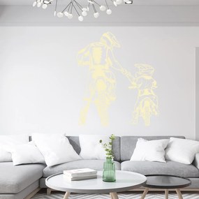 Veselá Stena Samolepka na stenu na stenu Motokros otec a syn Farba: béžová, Veľkosť: 100 x 87 cm