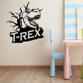 Veselá Stena Samolepka Dinosaurus T-REX Farba: čierna, Veľkosť: 80 x 87 cm