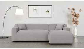Svetlosivá menčestrová rohová pohovka (pravý roh/s leňoškou) Martin – Ropez