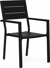 MultiGarden Sada 2 záhradných stoličiek HDPE oceľ - čierna MultiGarden