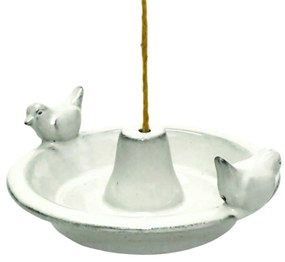 Závesné napájadlo pre vtáky Mia, 30x10 cm, keramika, biela