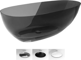 Besco Voľne stojaca vaňa zo syntetickej živice Xara 160 Carbon Grey BESCO-Typ výpuste: Click-Clack štandard, chróm