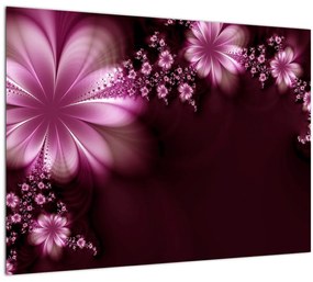 Sklenený obraz abstrakcie - kvety (70x50 cm)