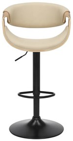 Barová stolička ORGANIC otočná krémovo béžovej farby dekor dub