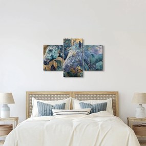 Obraz - Kone so zlatým pozadím (90x60 cm)