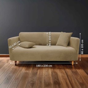 Hnedý 3-miestny napínací poťah na pohovku Sacha – douceur d'intérieur