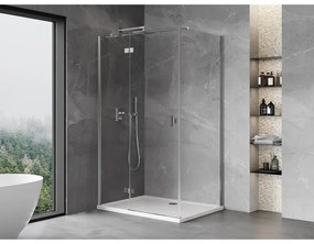 Mexen, Mexen Mist H T sklápací sprchový kút ľavý 90 x 85 cm, priehľadný, chróm - 8A5T-090-085-01-00-L