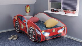 TOP BEDS Detská auto posteľ Racing Car Hero - Iron Car LED 160cm x 80cm - 5cm