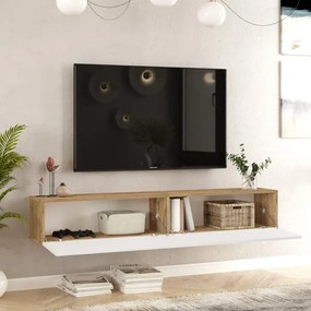 Závěsný TV stolek Houseland Flipo bílá/borovice Atlantic