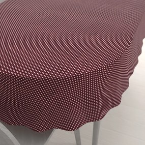 Biante Bavlnený oválny obrus Sandra SA-339 Biele bodky na tmavo červenom 120x200 cm