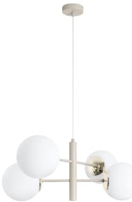 Závesné svietidlo Florence, 4x biele sklenené tienidlo, be/g
