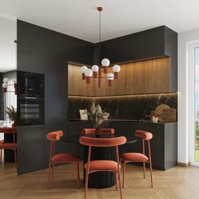 Luster Halo, 6x biele sklenené tienidlo, ro