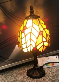 Dekoratívna Tiffany lampička LÍSTKY 12*30