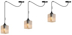 Závesné svietidlo Riffle Square Spider, 1x medové sklenené tienidlo, b