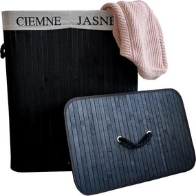 TRENDIE Bambusový kôš na prádlo 100l čierny + DARČEK