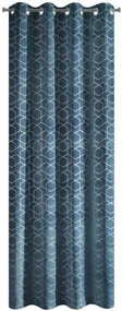 Modré dekoračné závesy so zavesením na kovové kruhy 135 x 250 cm