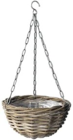 Rattan hanging basket Antique grey 30x17 cm