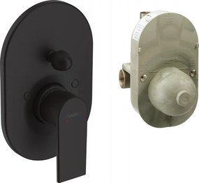 Hansgrohe Vernis Shape, vaňová batéria pod omietku, s telesom, čierna matná, 71472670