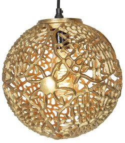 Závesné svietidlo v štýle Art Deco zlaté okrúhle 3-žiarovkové - Maro