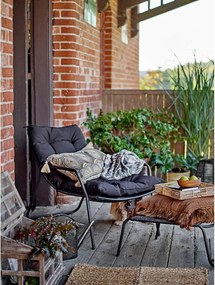 Čierne záhradné ležadlo s podnožkou Boel - Bloomingville