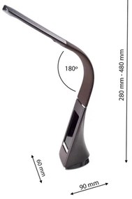 LED Stmievateľná stolná lampa s displejom GALA LED/6W/230V hnedá