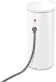 Biely bezdotykový kovový dávkovač mydla 266 ml – simplehuman