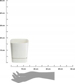 Plastový květináč s podmiskou Cubi 19x19 cm - výber z 6 prevedení