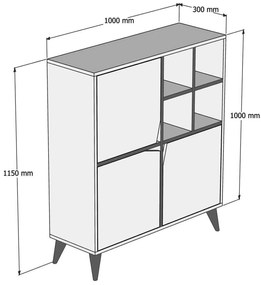 Skrinka Phoebe (orech + žltá). Akcia -20%. Vlastná spoľahlivá doprava až k Vám domov. 1088783