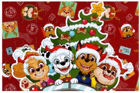 Detské puzzle 4v1 LABKOVÁ PATROLA oslavuje Vianoce, 19x29 cm