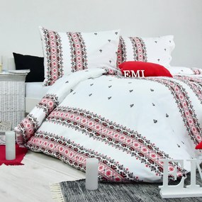 Obliečky bavlnené Dorota červené EMI: Štandardný set jednolôžko obsahuje 1x 140x200 + 1x 70x90