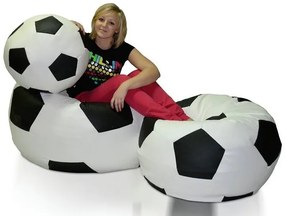 Set sedacích vakov Futbal XXXL + XXL + L (biela + čierna). Akcia -19%. Vlastná spoľahlivá doprava až k Vám domov. 1054534