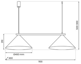Závesné svietidlo na lanku CAPITAL 2xGX53/15W/230V zelené