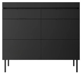 Komoda Sentia 105 cm s 2 zásuvkami - čierna / čierna