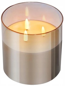 LED sviečka v skle - 15x15 cm - teplá biela