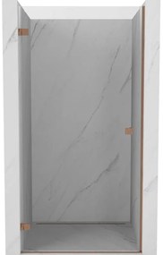 Mexen Lunar-B, ľavé otočné sprchové dvere 65 cm, 8mm číre sklo, medený matný profil, 832-065-000-65-00-L