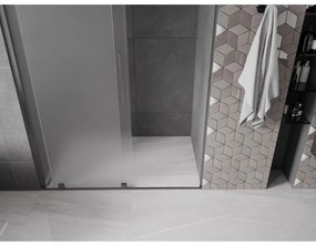 Mexen Velar, posuvné sprchové dvere do otvoru 140 cm, 8mm sklo námraza, grafit brúsený, 871-140-000-31-66