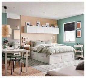IKEA BRIMNES Rám postele s zásuvkami Luroy 160x200 manželská