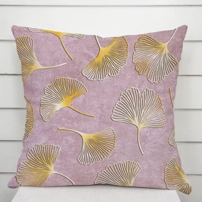 Biante Zamatová obliečka na vankúš Tamara TMR-001 Ginkgo lístky na staroružovom 30 x 50 cm
