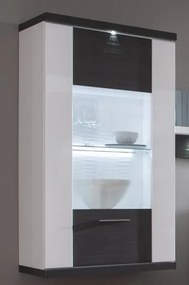 Obývacia stena Caracas kombi 333, grafit/biely lesk, s osvetlením