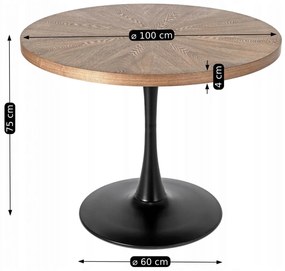 Jedálenský stôl Luchan (orech + čierna) (pre 4 osoby). Akcia -20%. Vlastná spoľahlivá doprava až k Vám domov. 1119032