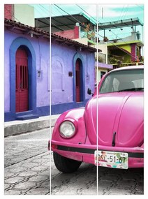 MANUFACTURER -  Súprava posuvnej záclony - Pink Vw Beetle -3 panely