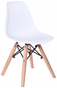 Kids Modern detská stolička s drevenými nohami Farba: biela